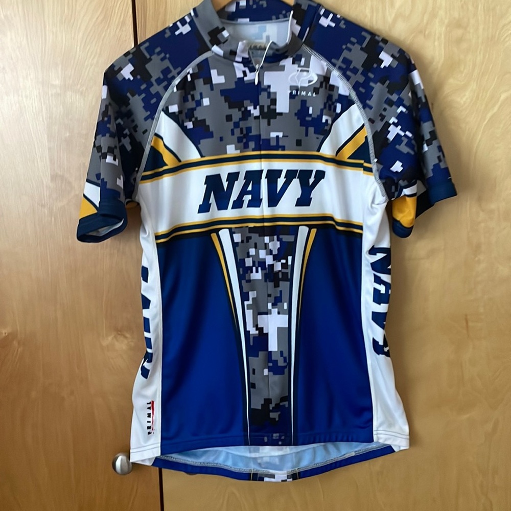 Primal US Navy cycling Jersey. Sz Lg. Zip 3/4 front